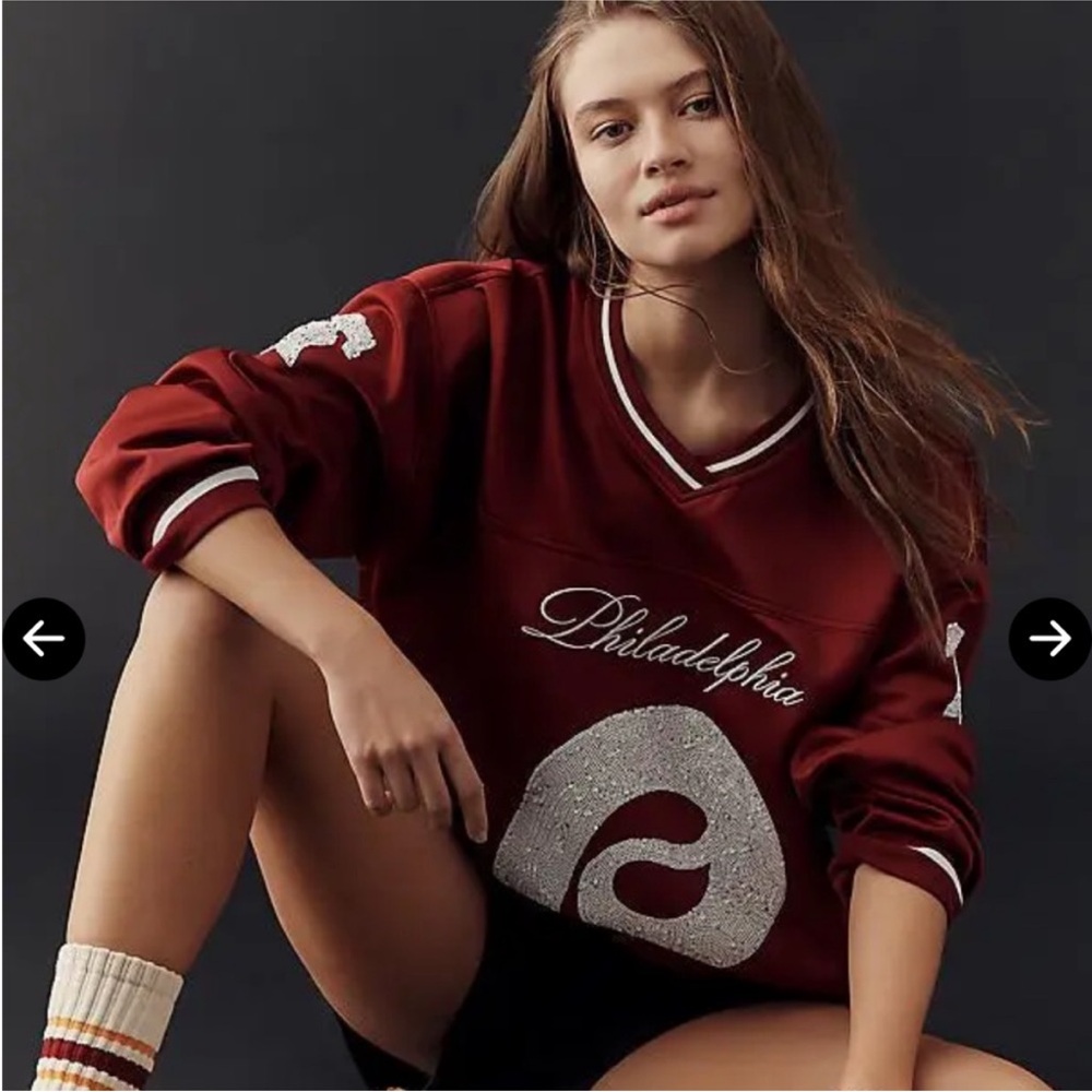 Anthropologie x THE WILD COLLECTIVE MLB Philadelphia Phillies Pullover Top